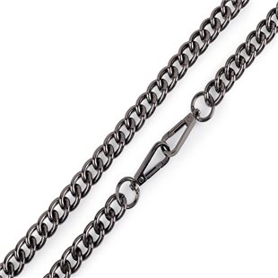 Ucho na tašku - retiazka - 120cm nikel čierny - hrubá